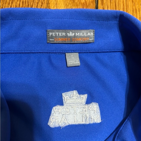 Peter Millar Summer Comfort Men Embroidered Short Sleeve Golf Polo Shirt Size L - Picture 3 of 10